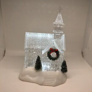 Snow Globe Church Merry Makers LED Glitter Lantern Christmas Village Decoration